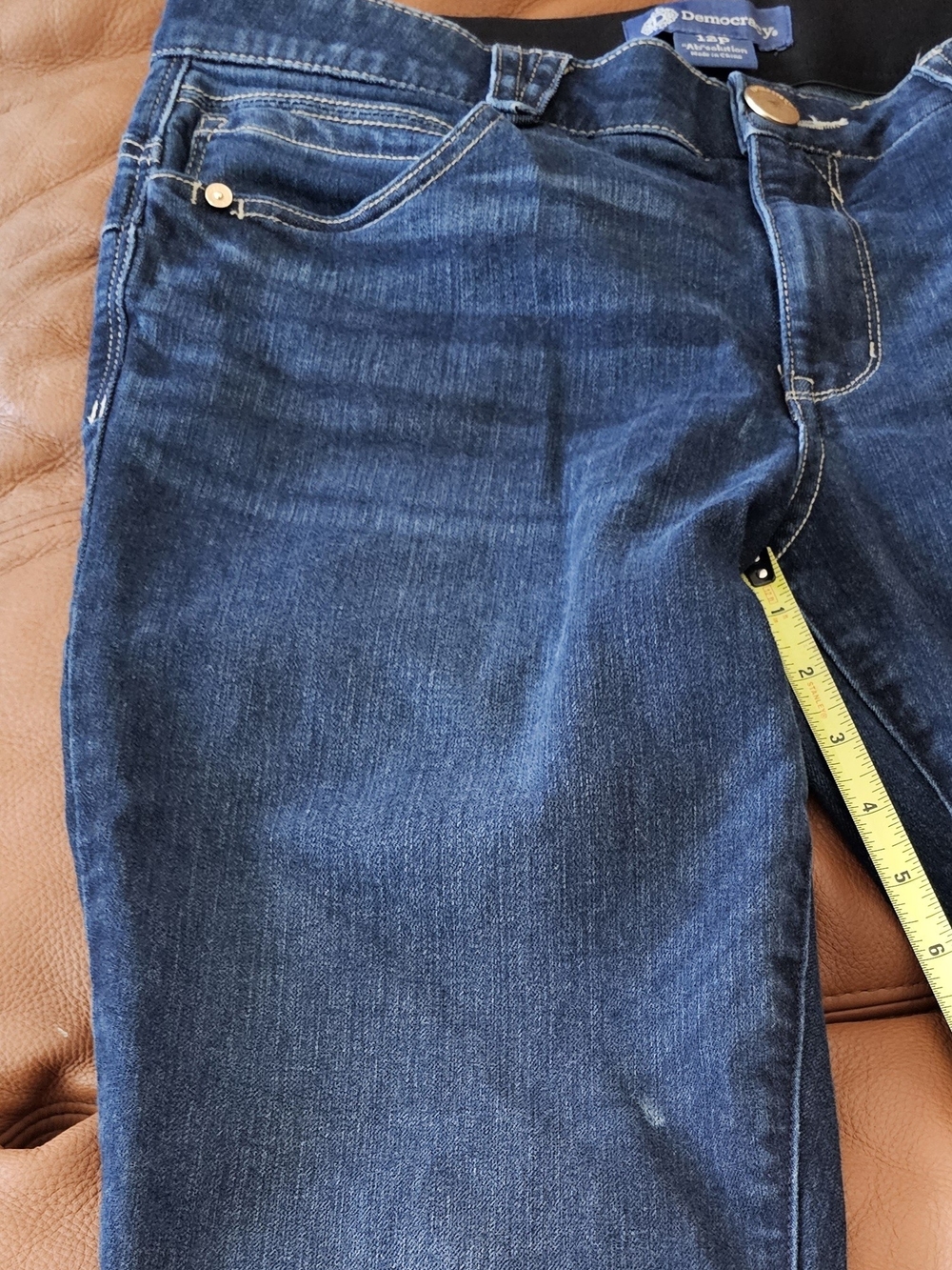 Democracy Women's Skinny Jeans - Dark Blue with Gold Hardware - Picture 6 of 7